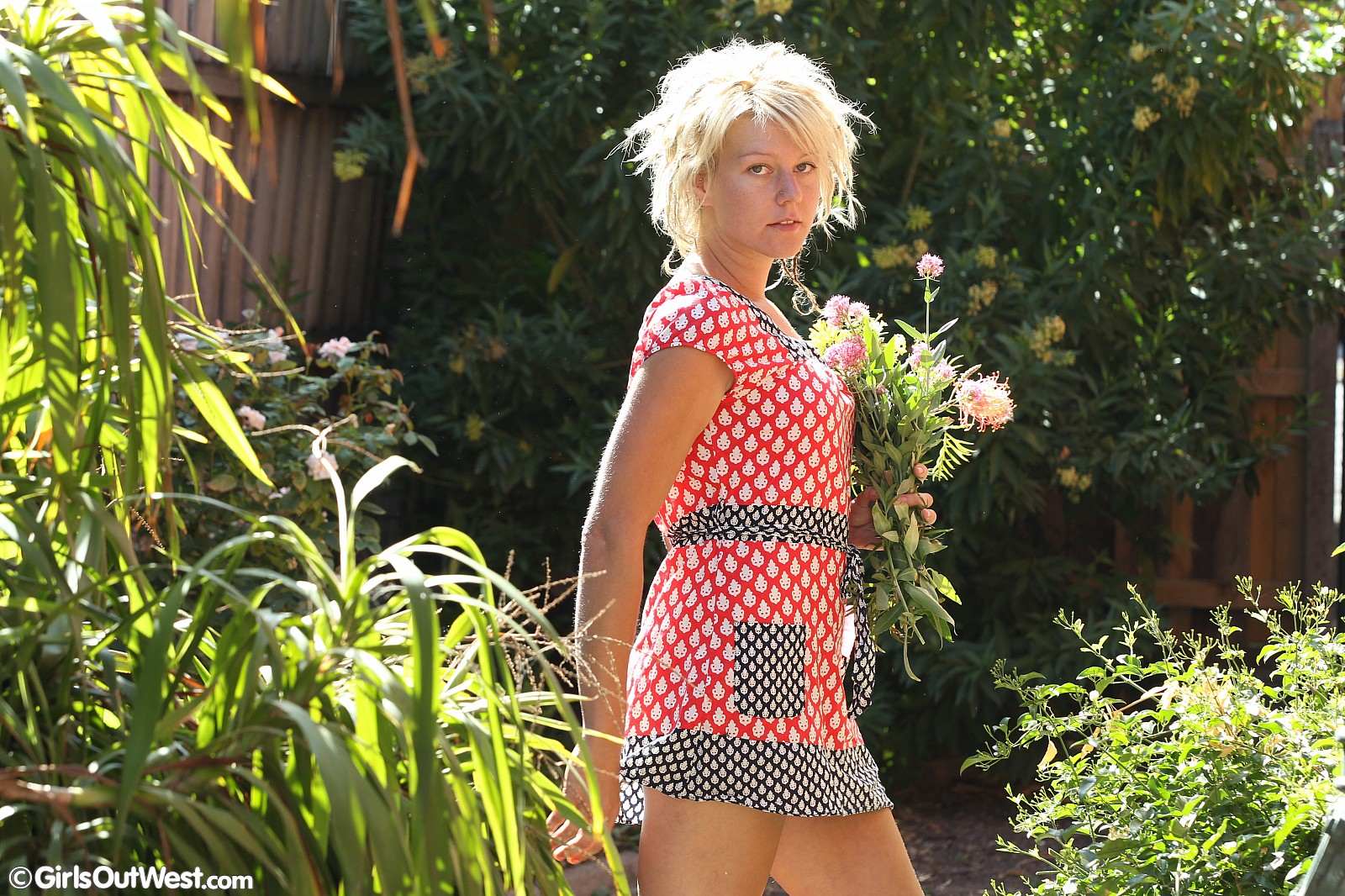 Gorgeous Blonde Garden - Hairy Amateur Blonde In The Garden | Girls Out West Free Stuff